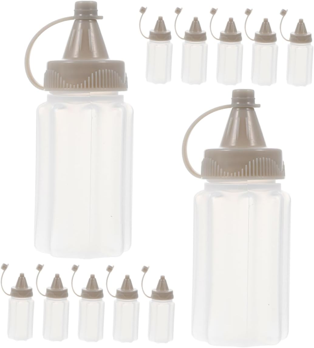 12-Piece Reusable Squeeze Bottles Set Mustard Syrup dispense Leak-Free Design