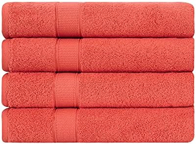 4-Piece Coral-Themed Bath Towels Set