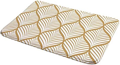 ZHIHUI ZHBUILD Geometric Leaves Bathroom Rug Mat