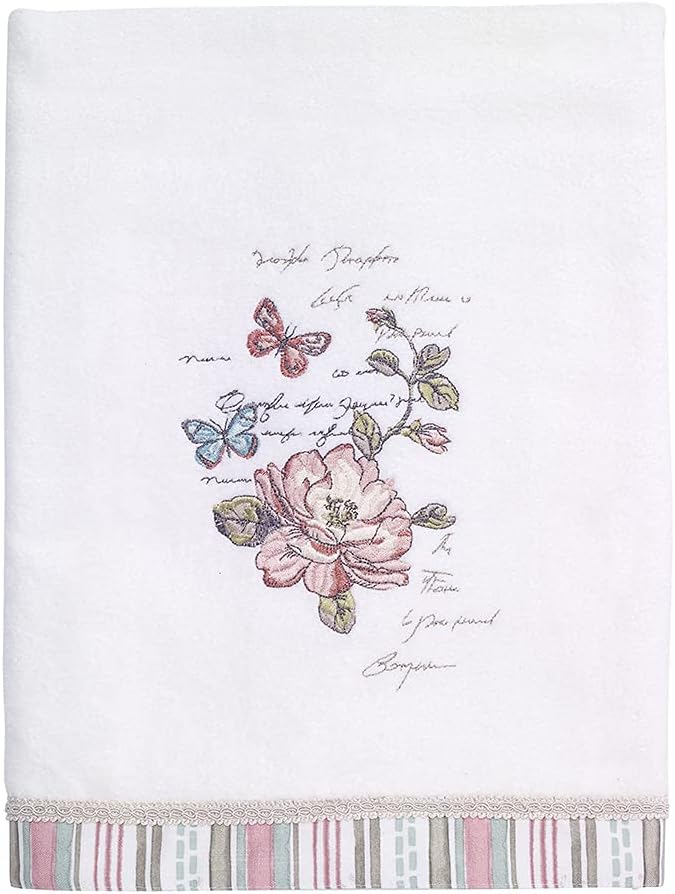 Avanti Linens - Soft and Luxurious 100 Cotton Bath Towel Butterfly Garden Collection