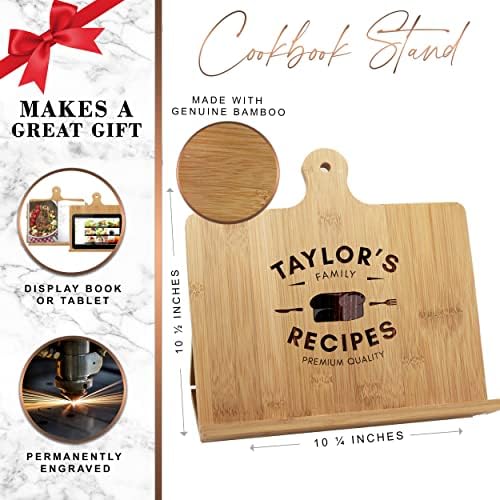 Personalized Bamboo Kitchen Cookbook Holder - 1025 x 1025