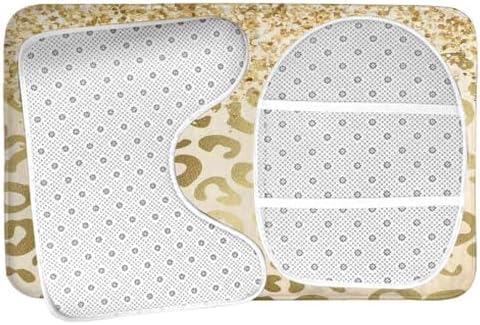 NiYoung Soft Cozy Bath Mats Gold Glitter Pattern