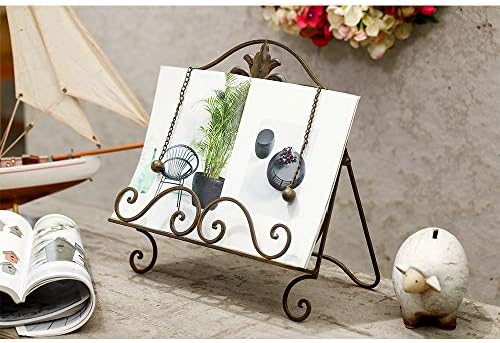 Elegant xF2F2 Metal Fleur De Lis Cookbook Holder Antique Brown
