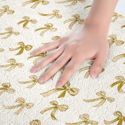 Erosebridal Yellow Bowknot Bath Rug 20x32