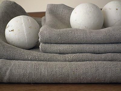 Set of 4 Natural Linen Huckaback Bath Towels Lara
