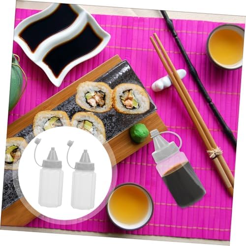 4pcs Mini Refillable Condiment Squeeze Bottles for Ketchup Honey Mustard Olive Oil