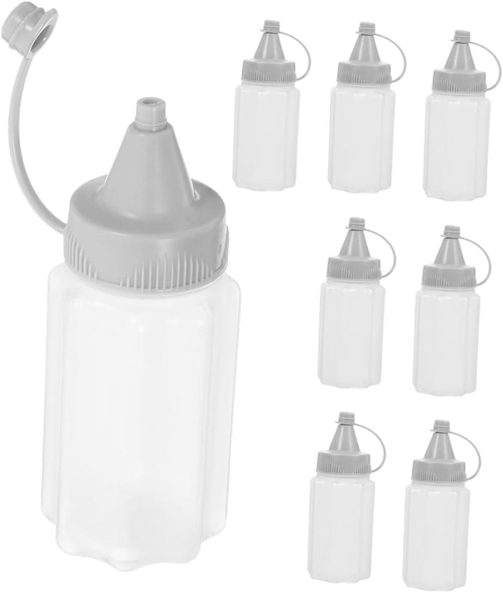 Zerodeko 8PCS Reusable Condiment Squeeze Bottles 30ml Set of 8