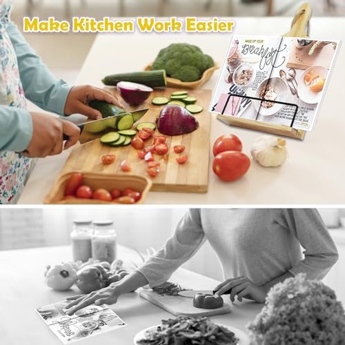 Wooden Recipe Book Holder Dhnvcud Kitchen Cookbook Stand