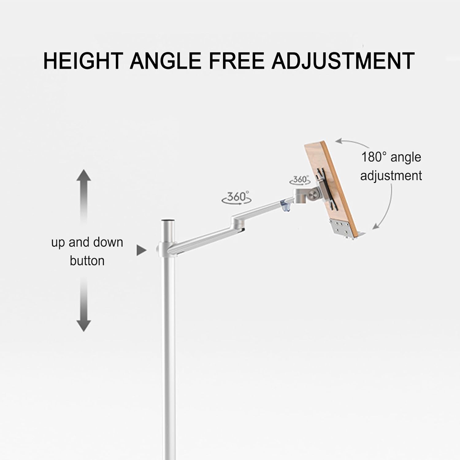 Adjustable Wooden Book Holder Floor Stand for Hands-Free Reading
