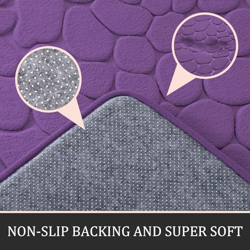 Cobblestone Memory Foam Bathroom Mat Set