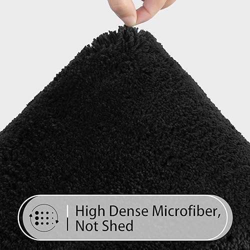 LOCHAS 2 Piece Bath Rug Set Black