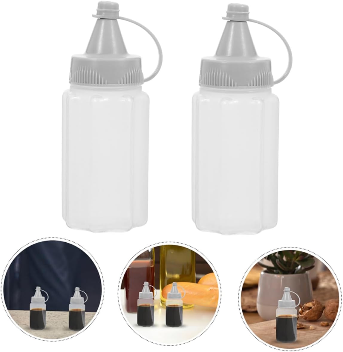 Zerodeko 8PCS Reusable Condiment Squeeze Bottles 30ml Set of 8