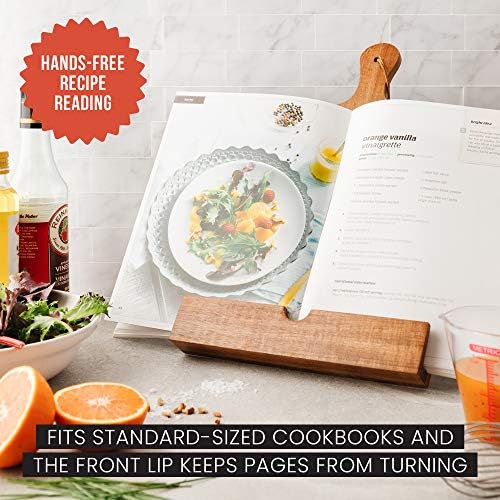 Natural Wood cookbook stand acacia wood classic design best kitchen accessory
