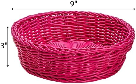 4-Piece Rattan Woven Baskets for Fruit Storage Serving