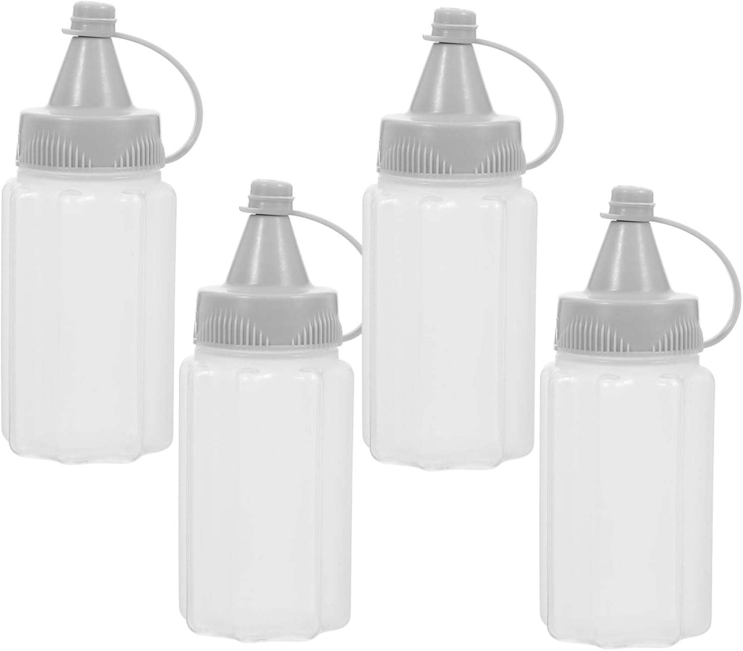 SECFOU Professional Squeeze Condiment Bottles 4-Pack Gray Easy to Use and Durable