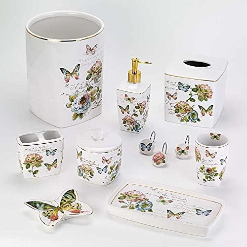 Avanti Linens - Soft and Luxurious 100 Cotton Bath Towel Butterfly Garden Collection