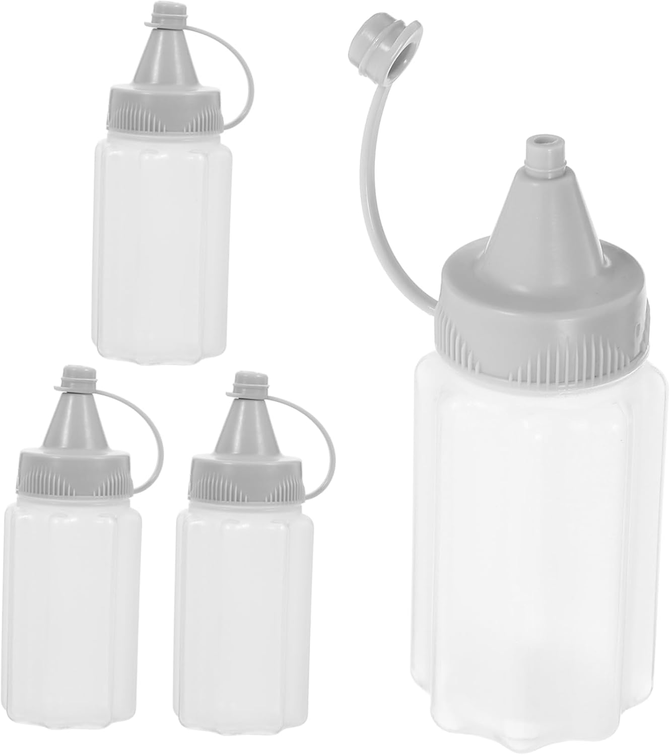 4PCS Portable Jam and Dressing Squeeze Bottles Condiment Dispenser Set Kitchen Essential
