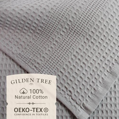 Gilden Tree Waffle Towel Set of 2 Pewter Classic