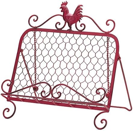 Natural Wood Rooster Cookbook Stand