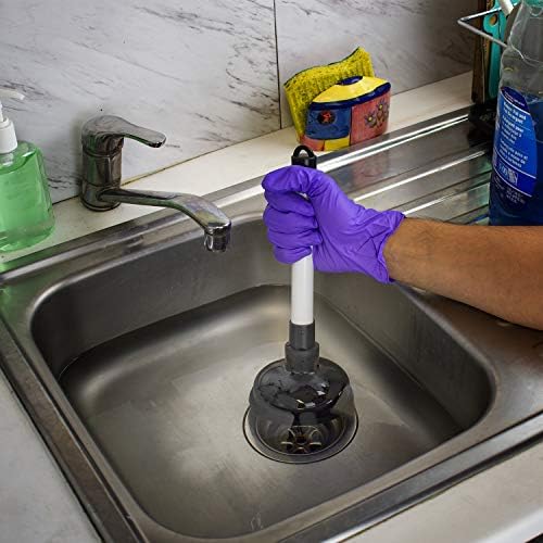 Compact 2-Piece Toilet Plunger with Suction Cup Mini SinkDrain Plunger