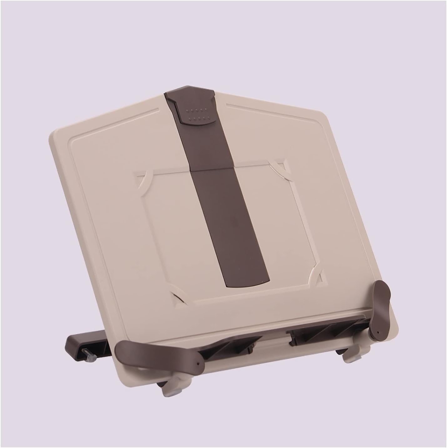 Adjustable Book Stand for Kitchen Office Beige White Holds Textbooks Cookbooks
