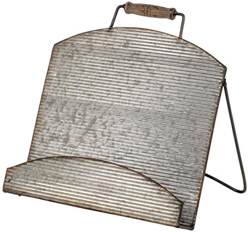 Red Co 11x11 Corrugated Metal Cookbook Display Stand with Handle