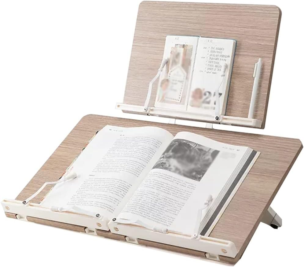 UHRLGHS Adjustable Double-Layer Book Stand for Reading Textbook Laptop and Music