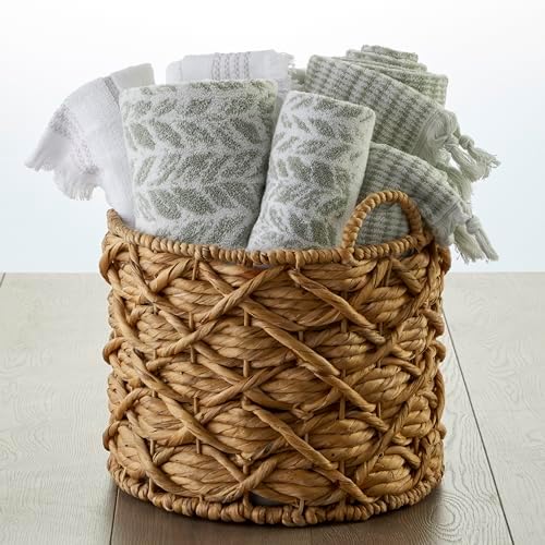 SKL Home Distressed Leaves Bath Towel Sage 28x54