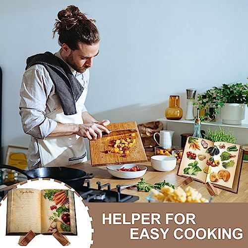 Wooden Cookbook Stand with Farmhouse Style