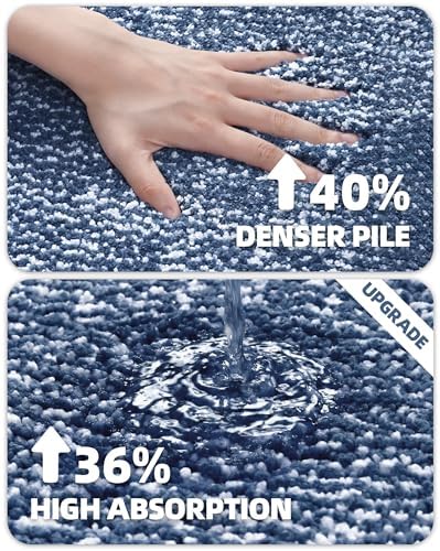 ColorGeometry Dark Blue Bath Mat 16x24 Non Slip