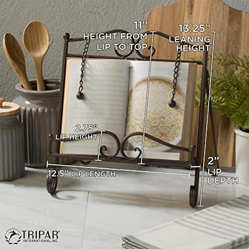 Tripar Swirl Design Metal cookbook stand recipe holder