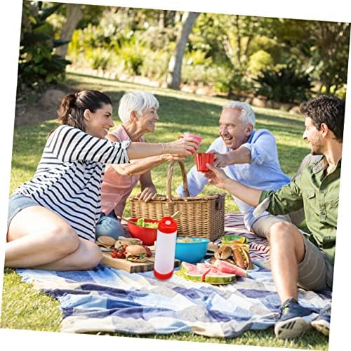 Sealed Squeeze Bottle - 20oz Red Plastic Dispenser for Condiments
