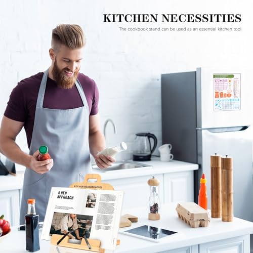 Bamboo Kitchen Cookbook Stand with Conversion Chart