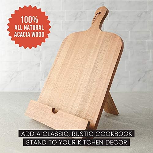 Natural Wood cookbook stand acacia wood classic design best kitchen accessory