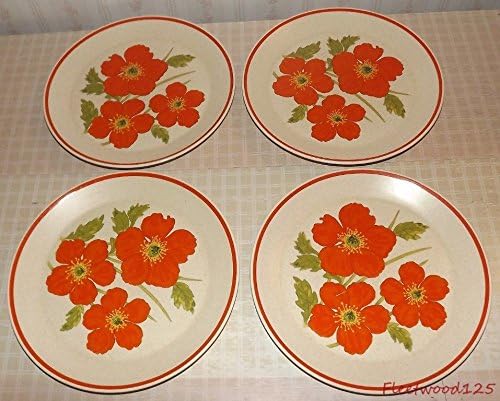 BigSavings - Set of 4 Lenox Fire Flower Dinner Plates