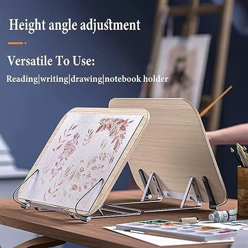 JACCOSLarge Wooden Cooking Book Stand Adjustable Height Foldable
