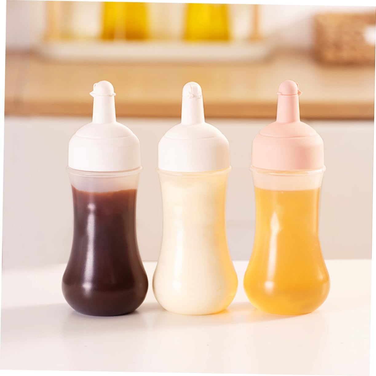 FELTECHELECTR 6pcs Ketchup Squeeze Bottles Set