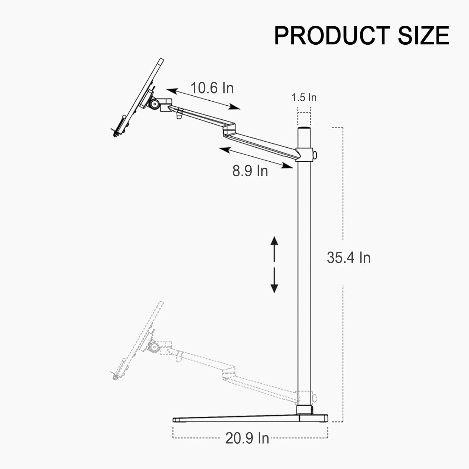 Adjustable Wooden Book Holder Floor Stand for Hands-Free Reading