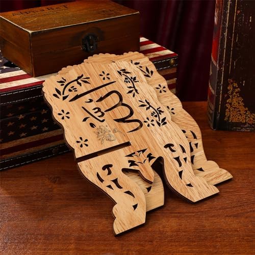 PRETYZOOM Foldable Quran Stand Wooden Book Holder