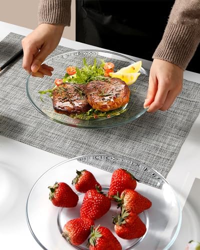Perfect pair of 9-inch round tempered glass plates