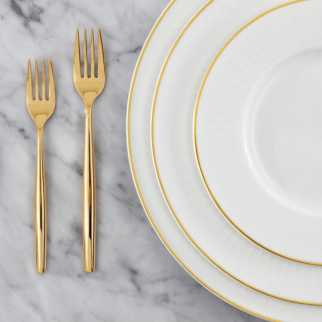 Stylish WhiteGold Dinner Plate