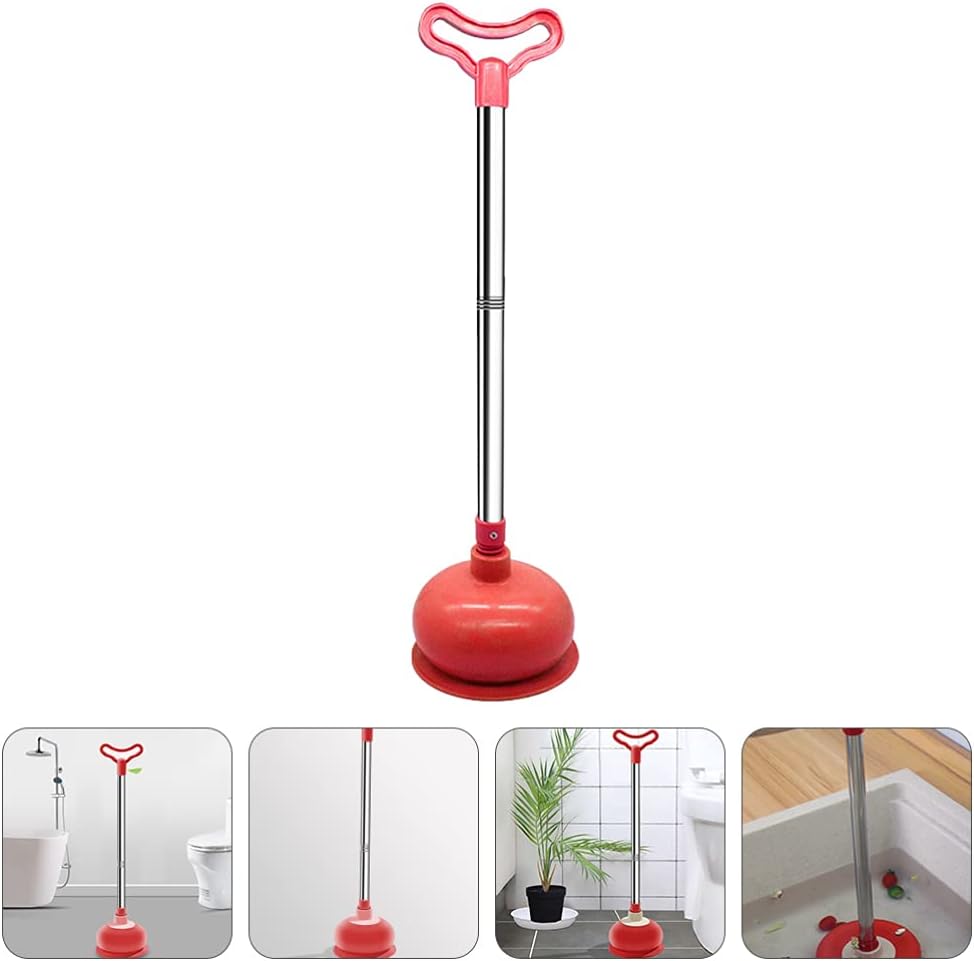 Angoily Heavy Duty Rubber Toilet Plunger with Long Handle