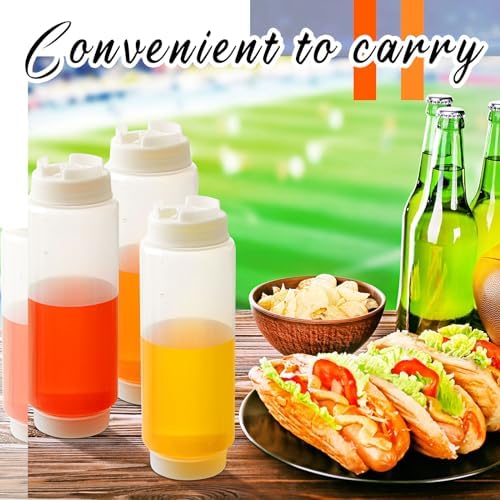 16 Pcs 32 oz Condiment Squeeze Bottles for Restaurant Kitchen