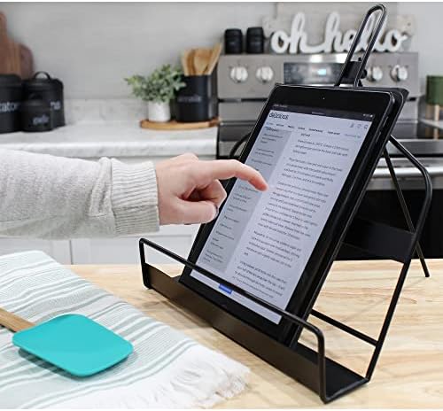 AuldHome Rustic Black Metal Cookbook Stand 1