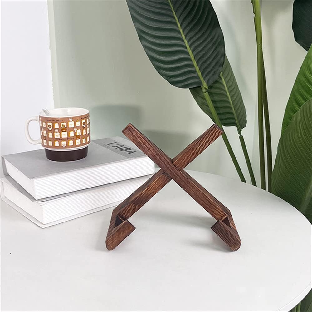 Rustic Brown Kitchen Counter Cookbook Stand for Recipe Book More