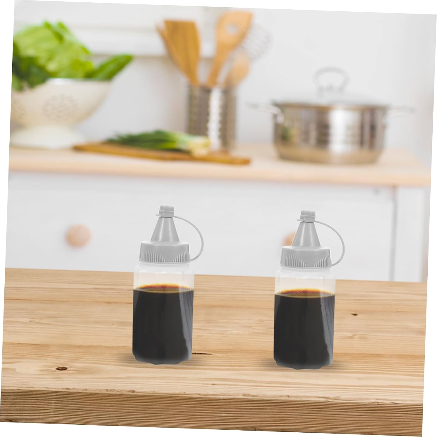 4PCS Portable Jam and Dressing Squeeze Bottles Condiment Dispenser Set Kitchen Essential