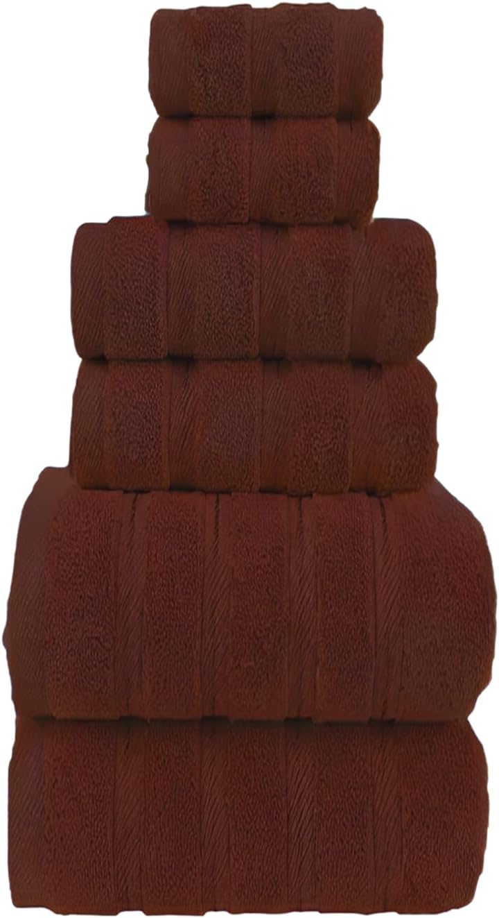 ZISH Soft Linen Luxury Turkish Cotton Towel Set 6 Piece