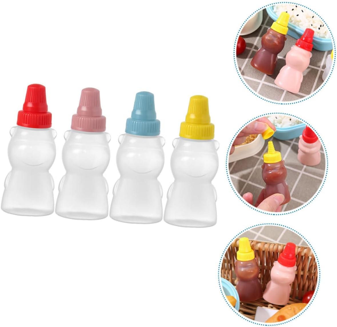 Cabilock 8 Pack Mini Bear Condiment Bottles 1