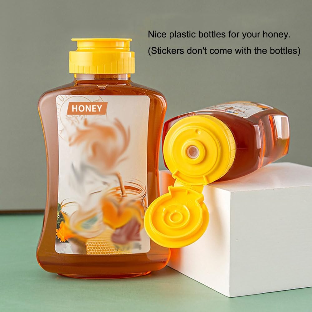 2-Piece Honey Bottle Squeezer Dispenser for Syrups Ketchup or Herbs