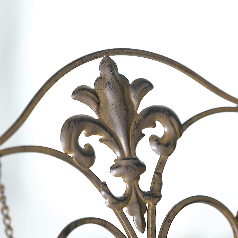 Elegant xF2F2 Metal Fleur De Lis Cookbook Holder Antique Brown